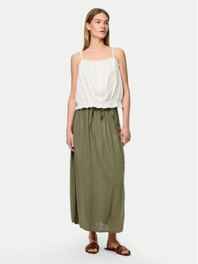 Pieces Spódnica midi Pia 17151888 Zielony Regular Fit