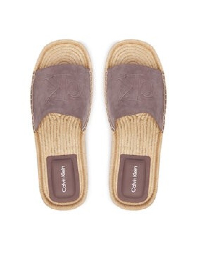 Calvin Klein Espadryle Flatf Espa Mule Nub Mg HW0HW02890 Brązowy