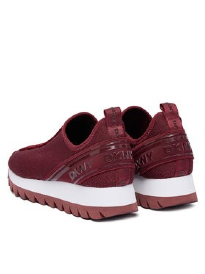 DKNY Sneakersy Abbi Logo Slip-On K3502004 Bordowy