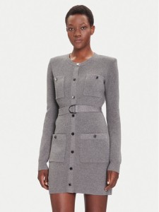 Liu Jo Sukienka dzianinowa MF5371 MS99E Szary Slim Fit