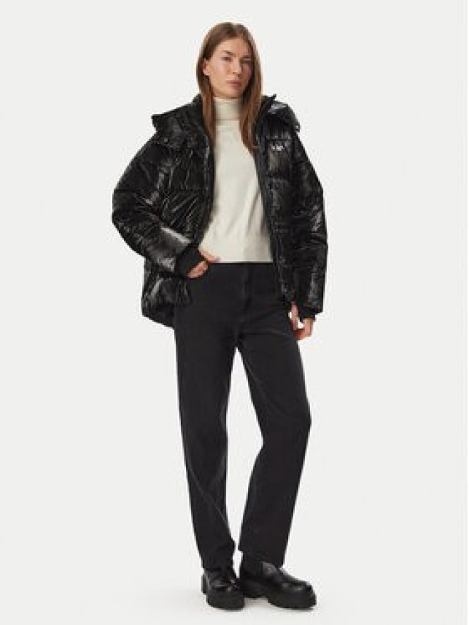 Karl Lagerfeld Jeans Kurtka z imitacji skóry B4W15015 Czarny Regular Fit