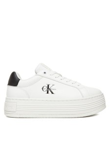 Calvin Klein Jeans Sneakersy Bold Flatf Low Lace Lth YW0YW01878 Biały