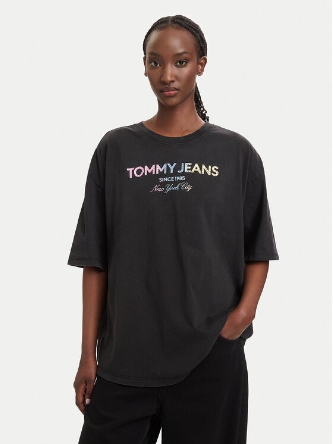 Tommy Jeans T-Shirt DW0DW22803 Czarny Oversize