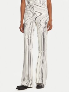 Desigual Spodnie materiałowe Chiara 25WWPK02 Écru Flare Fit