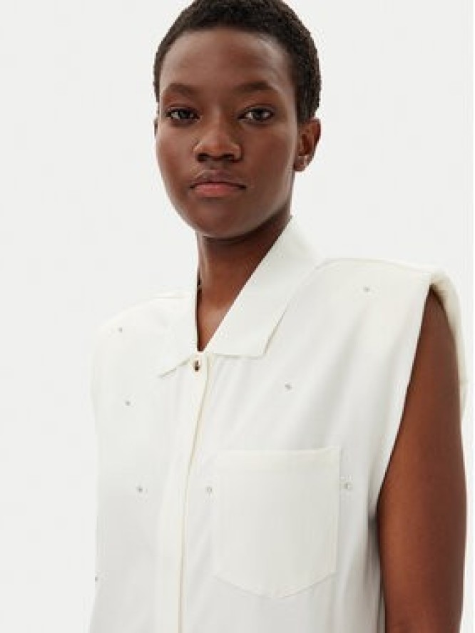 Liu Jo Sport Sukienka koszulowa TA5191 J5942 Écru Regular Fit