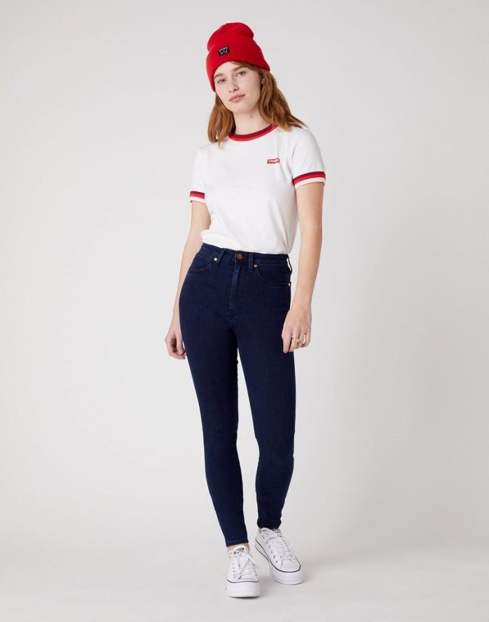 SPODNIE DAMSKIE WRANGLER WRIGGLER INK BLUE W2H0JC22H 112128603