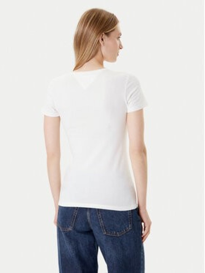 Tommy Jeans T-Shirt Tjw Skinny Stretch DW0DW09197 Biały Slim Fit