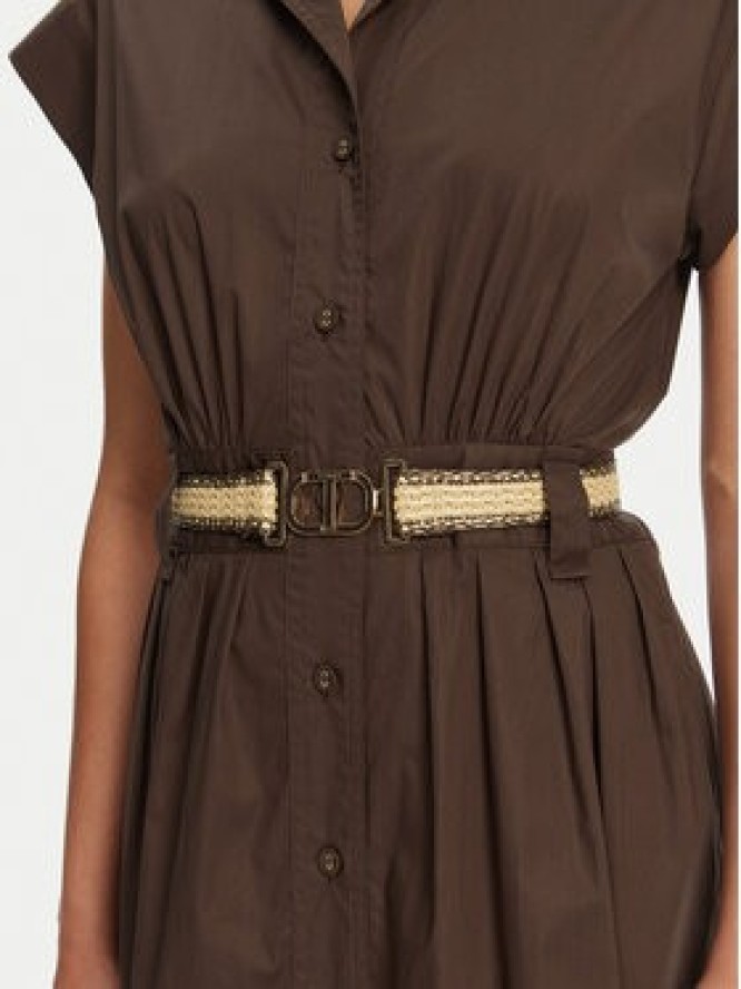 TWINSET Sukienka koszulowa 251TT2102 Brązowy Loose Fit