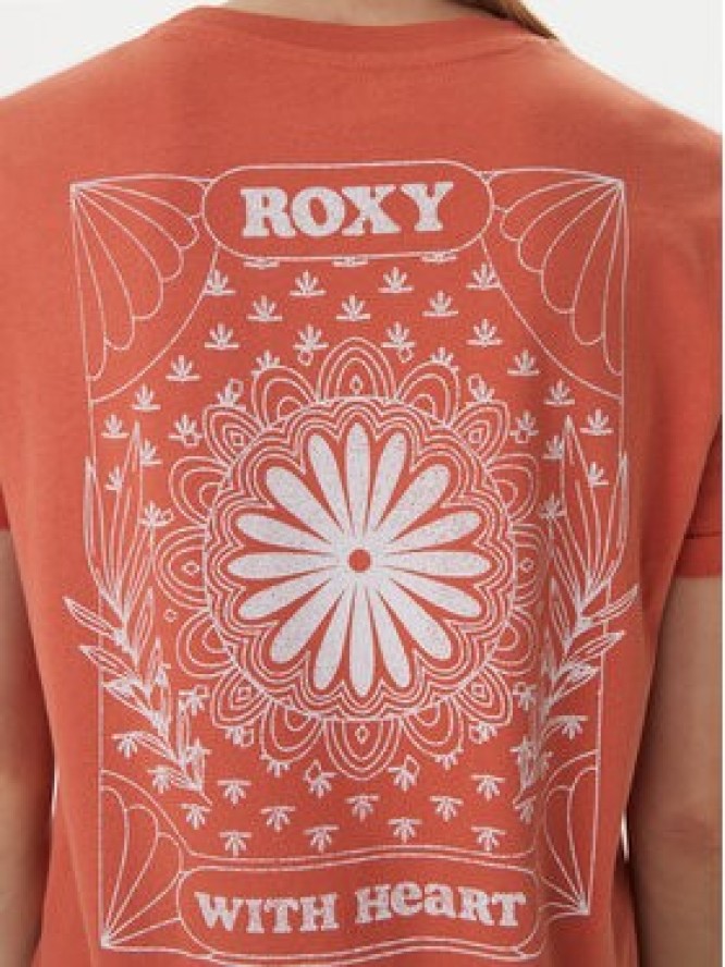 Roxy T-Shirt Oceanregular ERJZT06110 Pomarańczowy Regular Fit