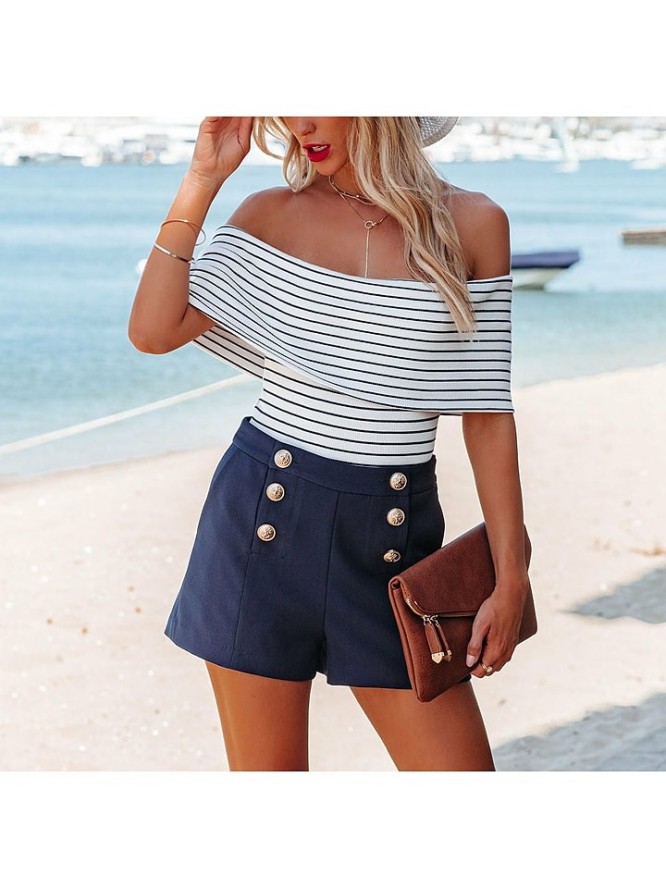 LA Angels Top w kolorze kremowo-czarnym rozmiar: S