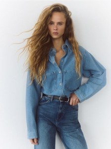 Jeansy wide leg - niebieski