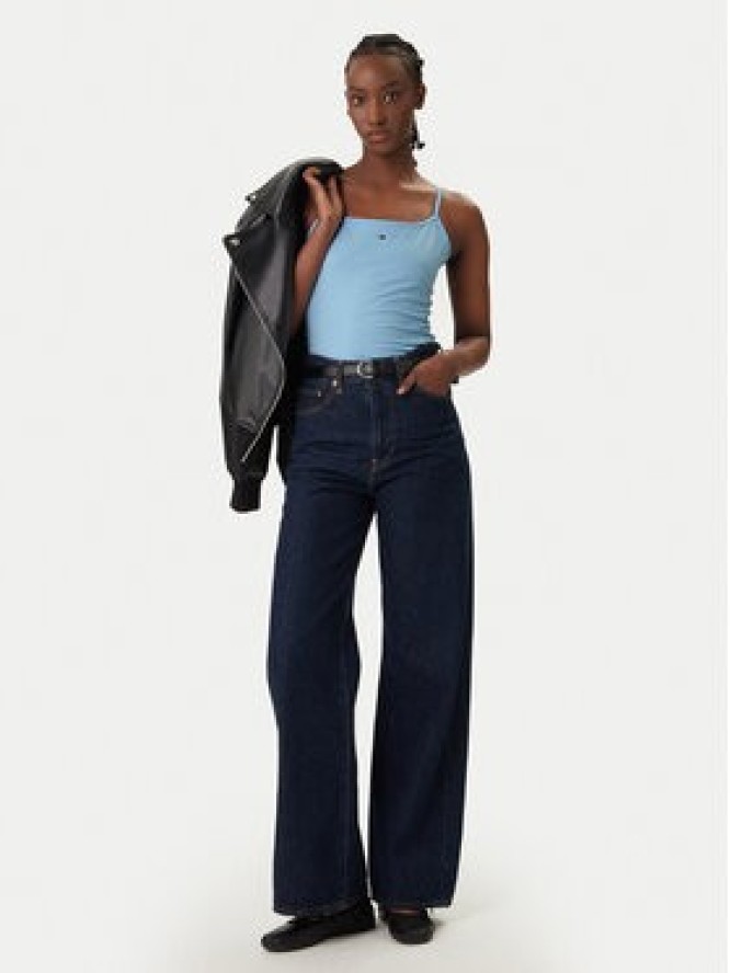 Tommy Jeans Top Essential DW0DW20675 Błękitny Slim Fit