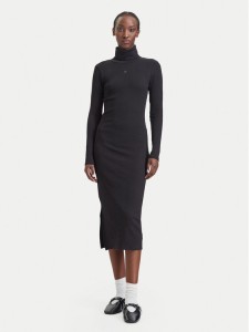 Tommy Jeans Sukienka dzianinowa Bodycon DW0DW23320 Czarny Slim Fit