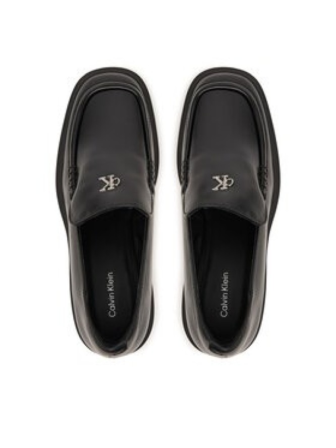 Calvin Klein Półbuty Block Heel Loafer Lth Hdw HW0HW03176 Czarny