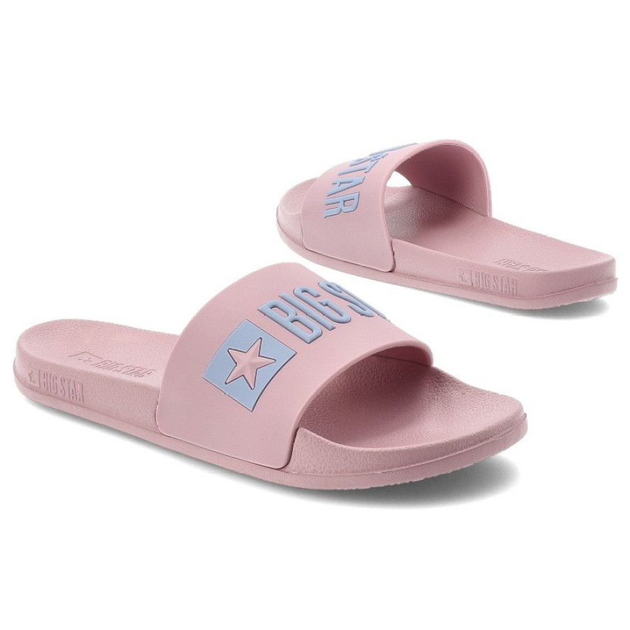 Różowe Klapki Big Star Wygodne Basenowe Obuwie Damskie