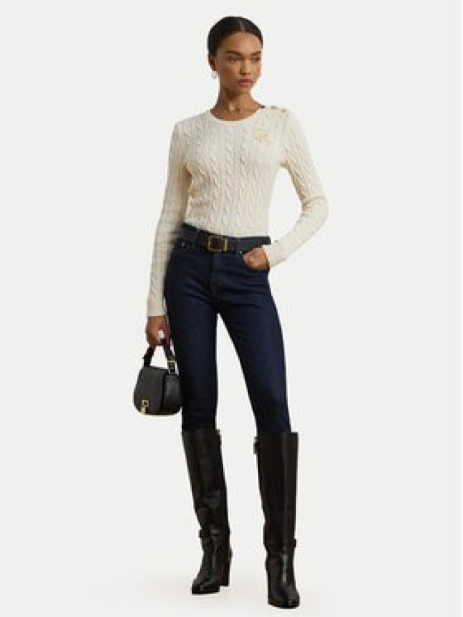 Lauren Ralph Lauren Sweter 200932223002 Écru Slim Fit