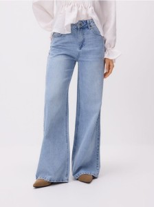 Jeansy wide leg - niebieski