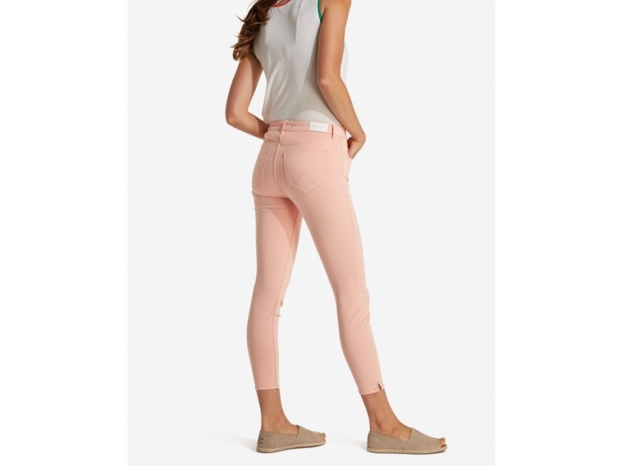 SPODNIE DAMSKIE WRANGLER SKINNY CROP PEACH W28MHL53X 112128461