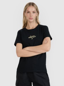 T-shirt regular z nadrukiem damski 4F 4FRSS25TTSHF2786