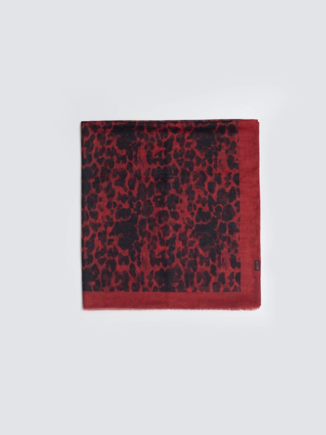 Szal damski w panterkę czerwony Panterosi 603