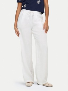ONLY Spodnie materiałowe Lita 15370273 Biały Relaxed Fit