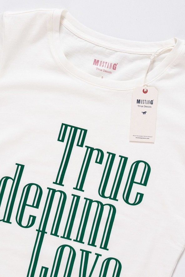 MUSTANG T SHIRT DAMSKI Alexia C Print Cloud Dancer 1008971 2020