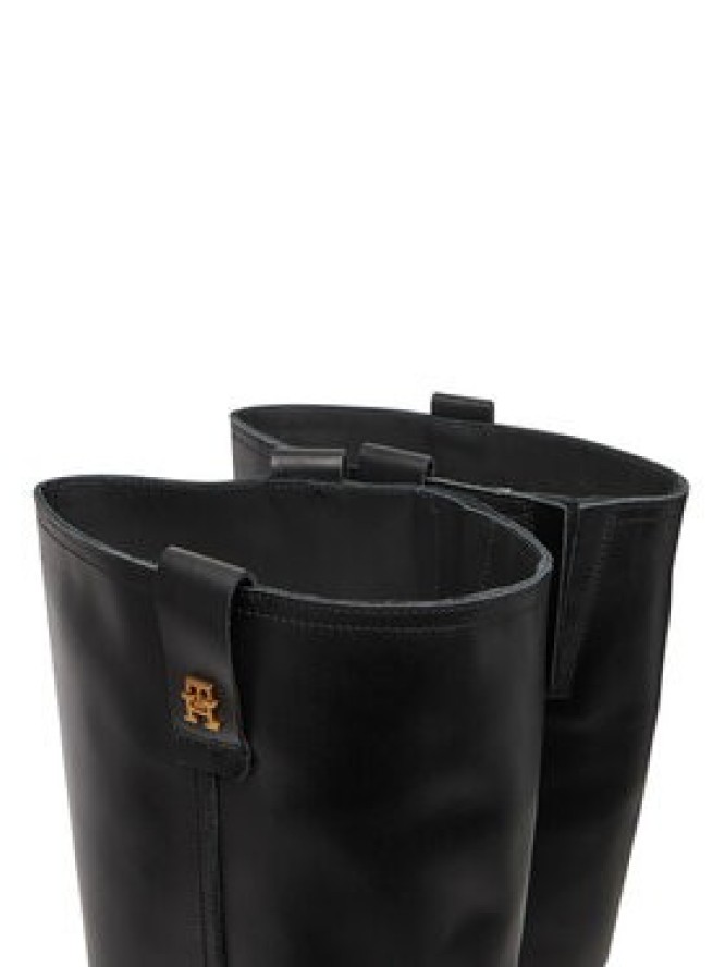 Tommy Hilfiger Kozaki Riding Lthr Long Boot Block Heel FW0FW08777 Czarny