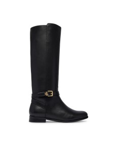 LAUREN RALPH LAUREN Oficerki Brooke II Calfskin Tall Boot 802974383004 Czarny