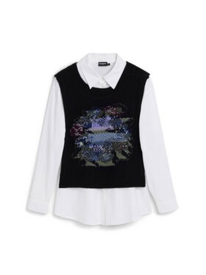Desigual Koszula Chaleco 25WWCW01 Biały Regular Fit