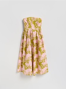 Wzorzysta sukienka midi - wielobarwny