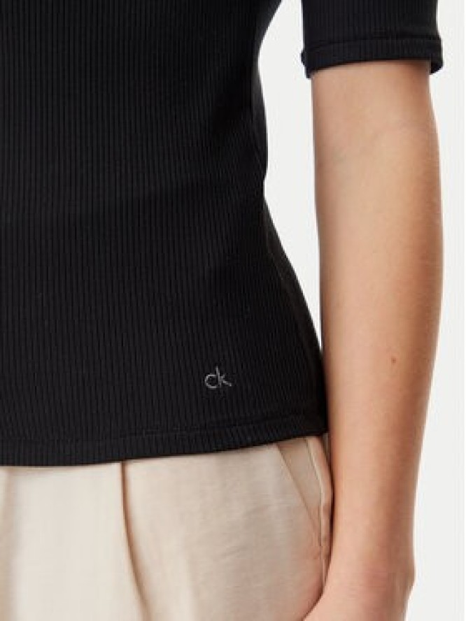 Calvin Klein Bluzka K20K208244 Czarny Slim Fit