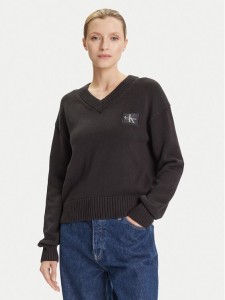Calvin Klein Jeans Sweter LV047D352G Czarny Regular Fit