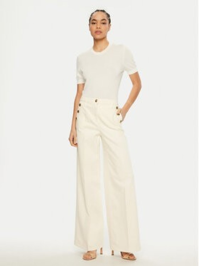 Luisa Spagnoli Jeansy Aceto 541773 Écru Wide Leg