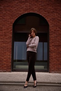 Spodnie cygaretki brązowe