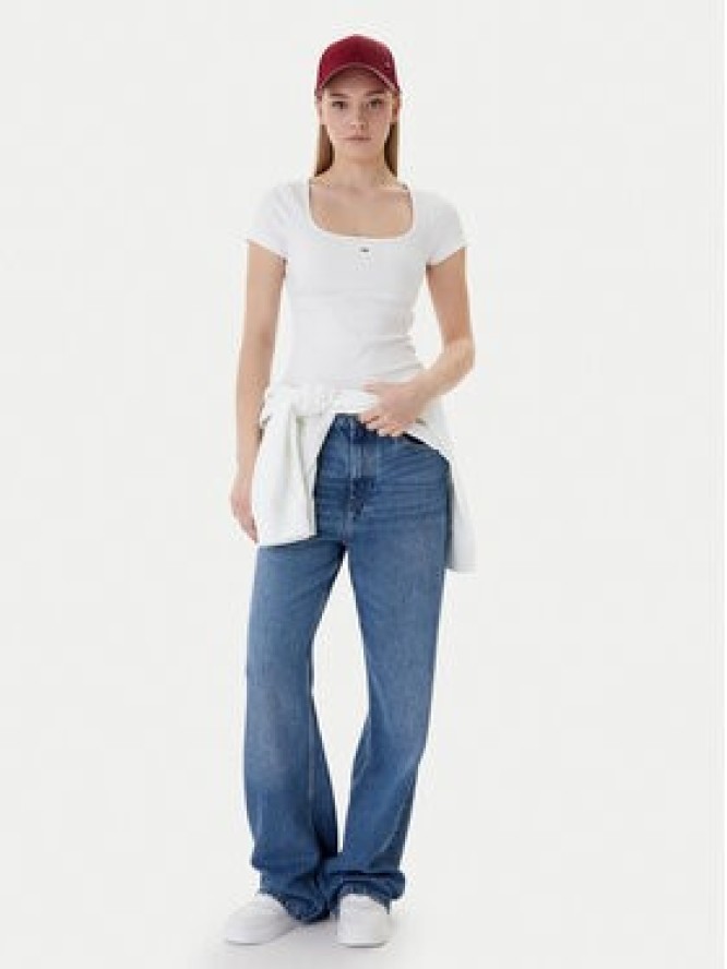 Tommy Jeans T-Shirt DW0DW21837 Biały Slim Fit