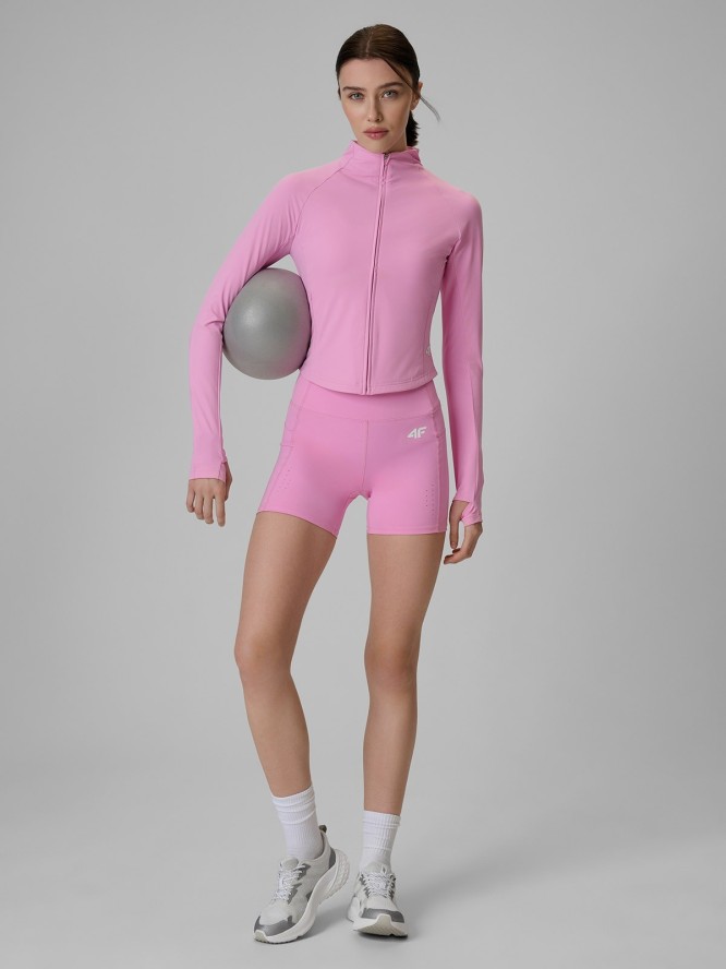 4F Bluza treningowa slim szybkoschnąca damska - różowa L