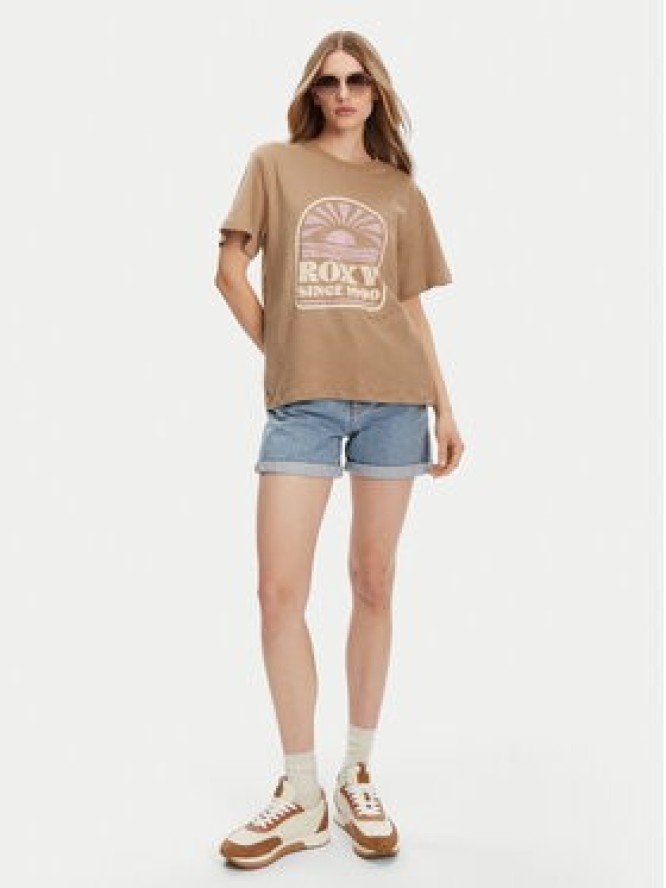 Roxy T-Shirt ERJZT05912 Brązowy Regular Fit