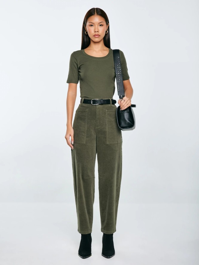 Koszulka damska w prążek khaki Asterca 303