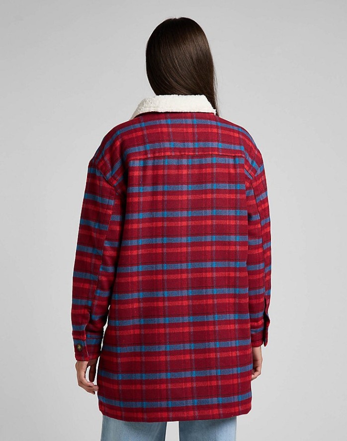 LEE WOOL COAT DAMSKA KURTKA PRZEJŚCIOWA SHERPA SCARLET L55HBJ10 112320686
