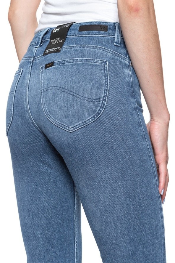 SPODNIE DAMSKIE LEE ELLY CROPPED RAW HEM BODY OPTIX L32RQYYF 112107698