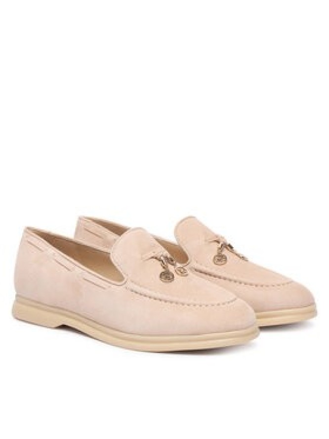 Guess Loafersy Aryanai FLTNAI SUE14 Beżowy jasny