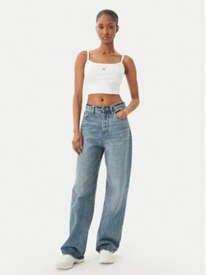 Calvin Klein Jeans Top LV047F221G Biały Slim Fit