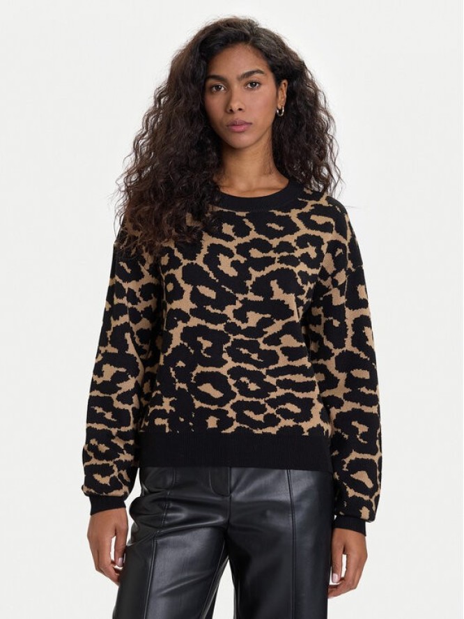Vero Moda Sweter Siljeanimal 10330808 Brązowy Regular Fit