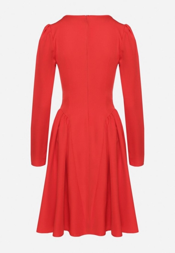Czerwona Rozkloszowana Sukienka z Usztywnianymi Miseczkami Tillimara