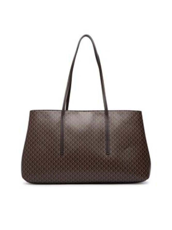 Calvin Klein Torebka Emblem Aop Medium Work Tote LV04F3786G Brązowy ciemny