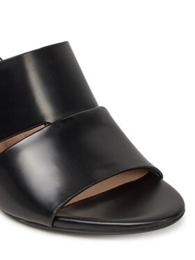 Calvin Klein Klapki Heel Mule 70 - Lth 2 Straps HW0HW02460 Czarny