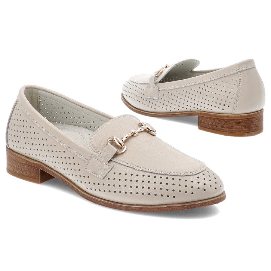 Beżowe Półbuty S.Barski Obuwie Damskie Na Obcasie