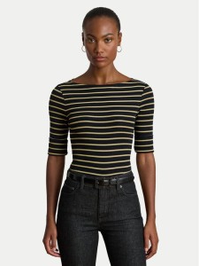 LAUREN RALPH LAUREN Bluzka 200980044002 Czarny Slim Fit