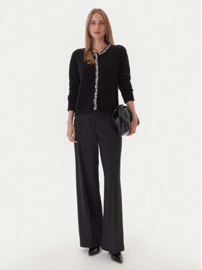 KAOS Sweter RI1KT018 0001 Czarny Regular Fit