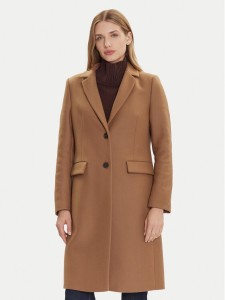 Tommy Hilfiger Płaszcz wełniany WW0WW46547 Beżowy Regular Fit